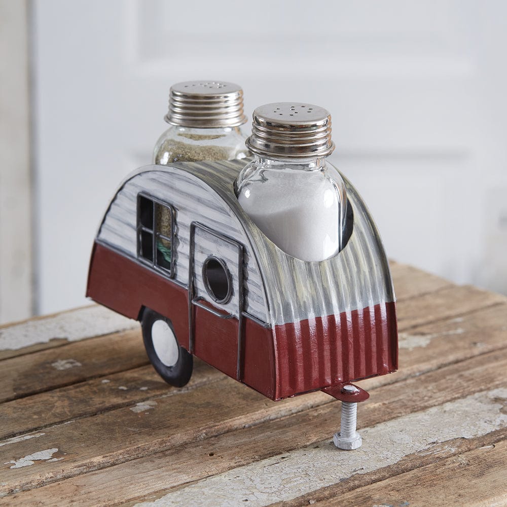 Camper Salt &amp; Pepper Shakers With Caddy