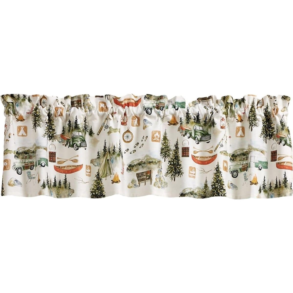 Camping Printed Valance Unlined-Park Designs-The Village Merchant