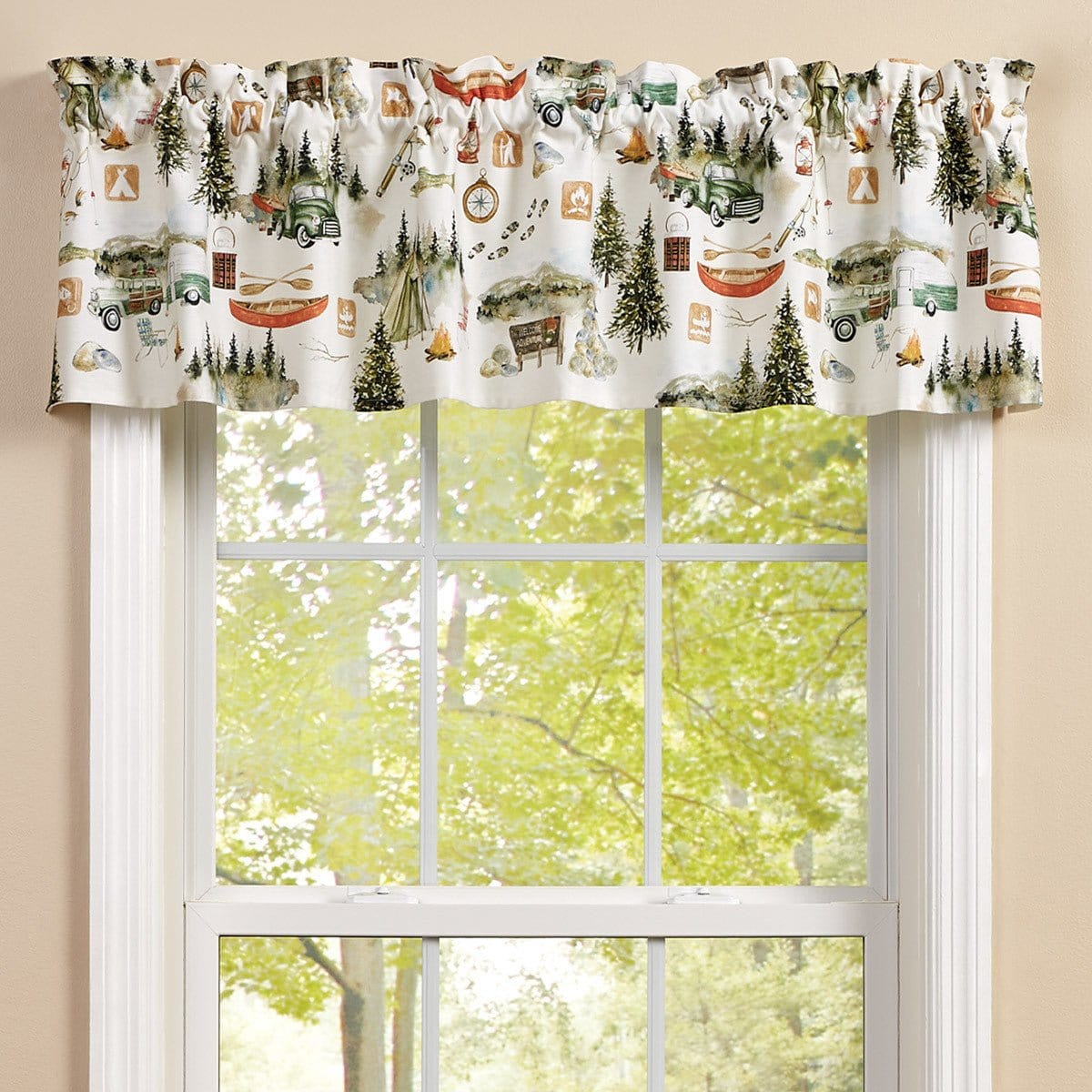 Camping Printed Valance Unlined-Park Designs-The Village Merchant