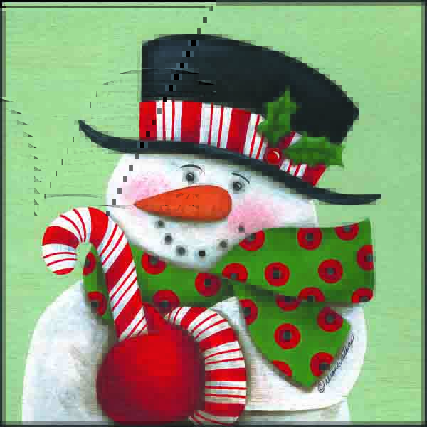 Candy Cane Greeting By Diane Arthurs Art Print - 12 X 12-Penny Lane Publishing-The Village Merchant