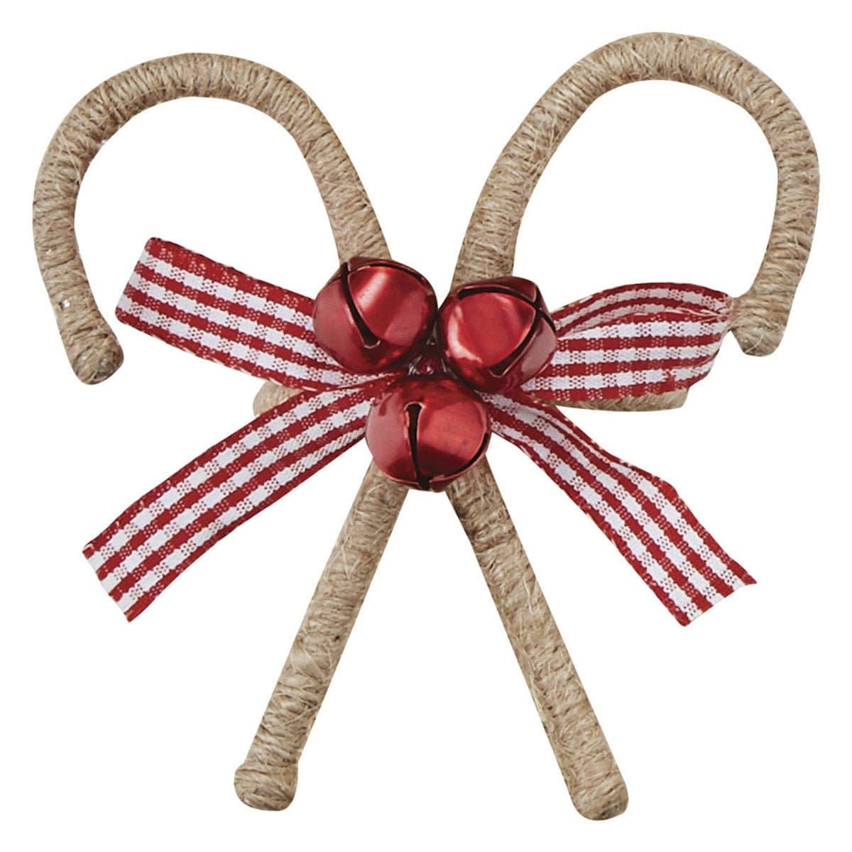 Candy Cane w/ Ribbon &amp; Bells Napkin Ring-Park Designs-The Village Merchant