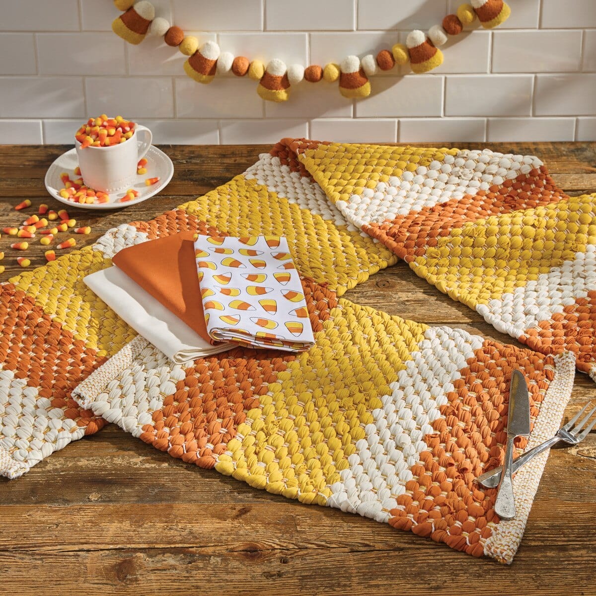 Candy Corn Chindi Placemat Set of 2