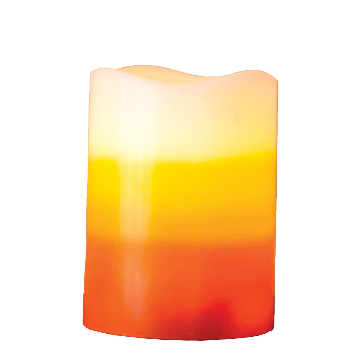 Candy Corn LED Flameless Pillar Candle With Timer 2 Sizes