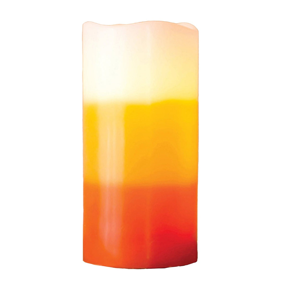 Candy Corn LED Flameless Pillar Candle With Timer 2 Sizes