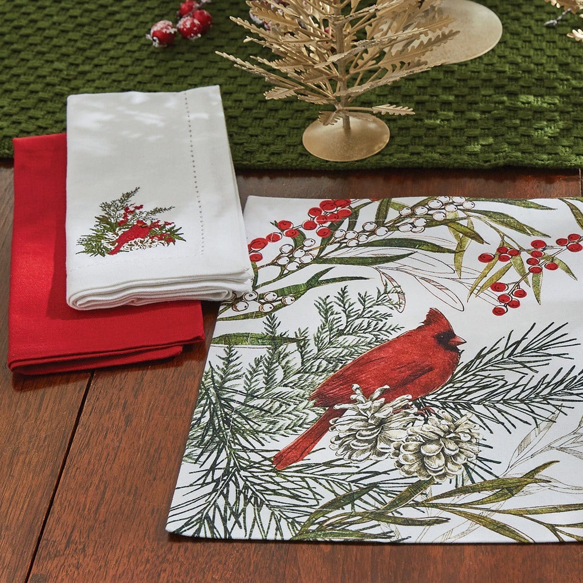 Cardinal embroidered Napkin-Park Designs-The Village Merchant