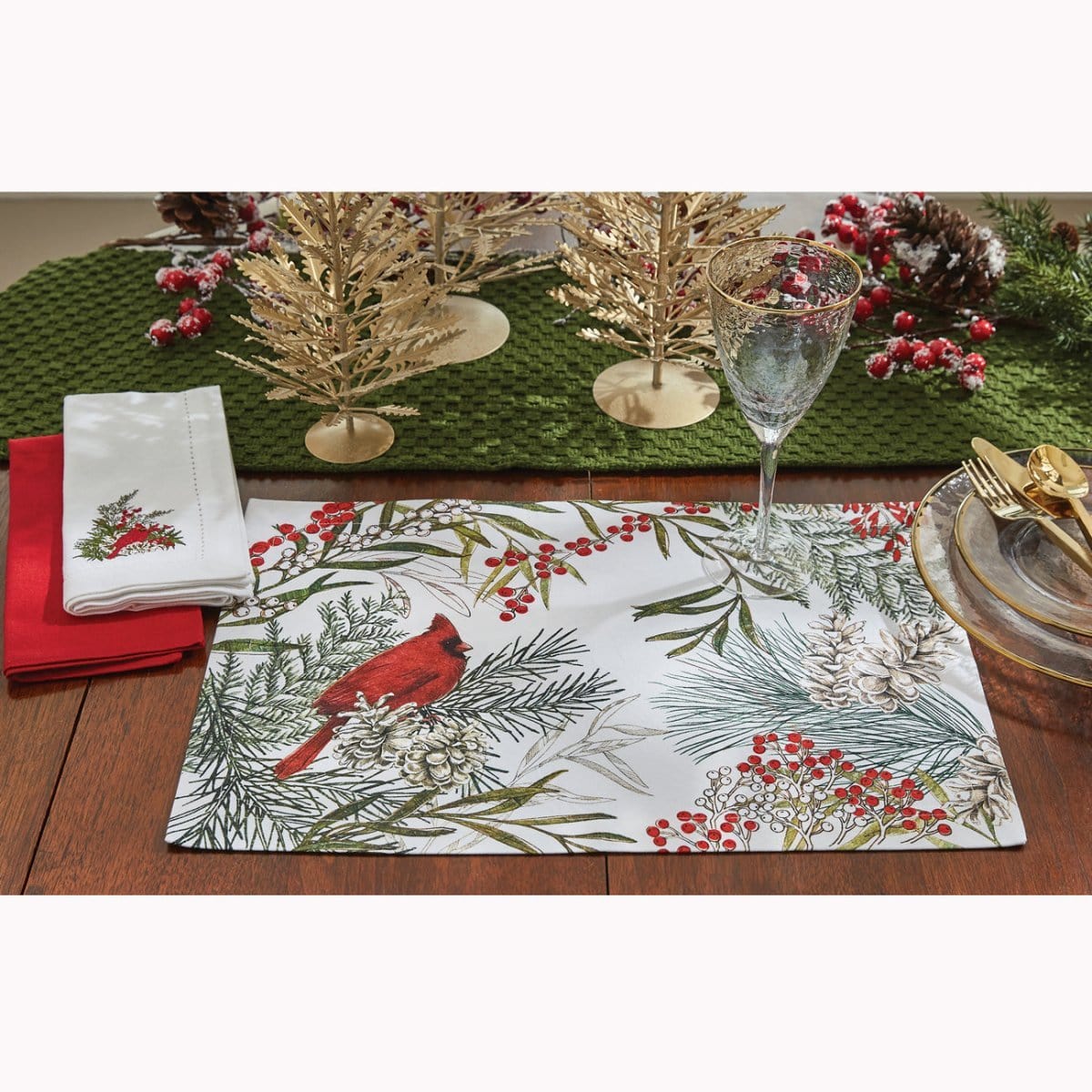 Cardinal embroidered Napkin-Park Designs-The Village Merchant