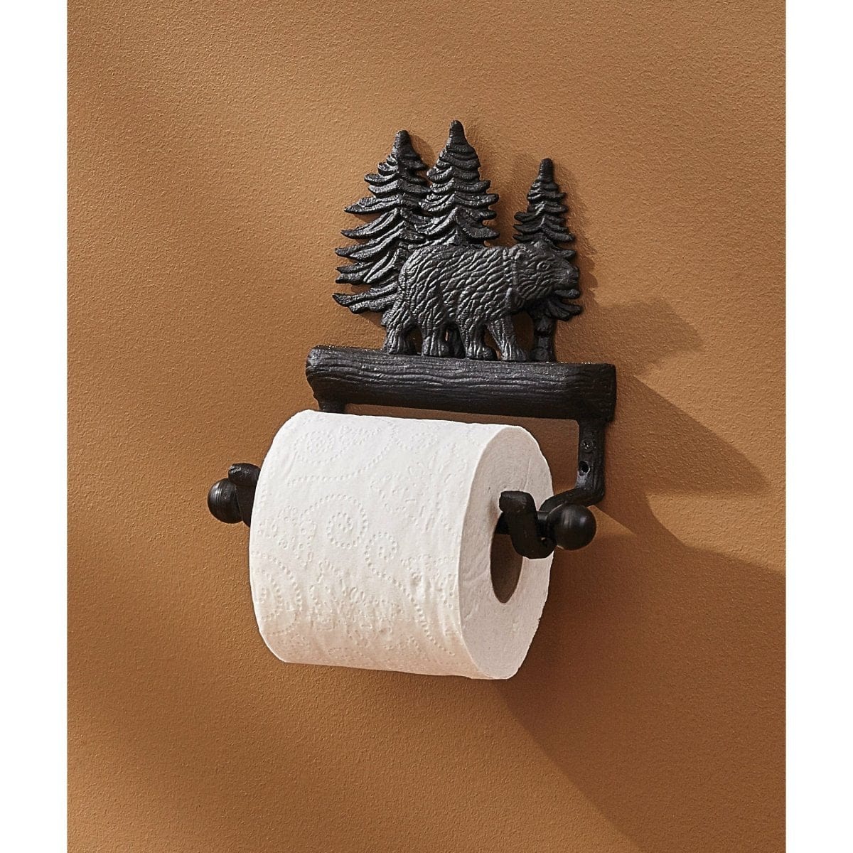 Cast Black Bear Toilet Tissue Holder - Wall Mount-Park Designs-The Village Merchant