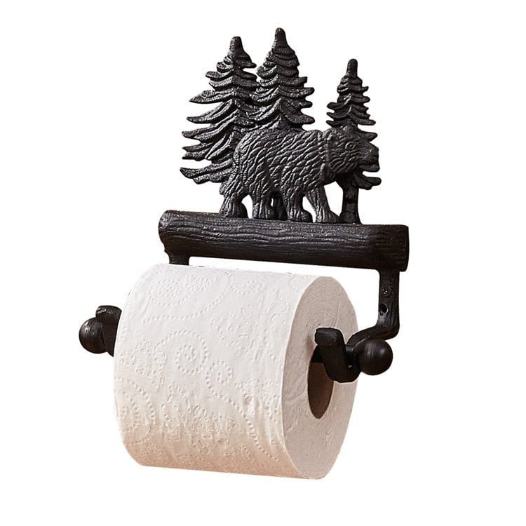 Cast Black Bear Toilet Tissue Holder - Wall Mount-Park Designs-The Village Merchant