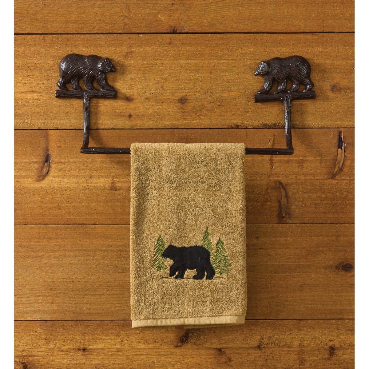 Cast Burl Bear Towel Bar 16&quot; Long-Park Designs-The Village Merchant