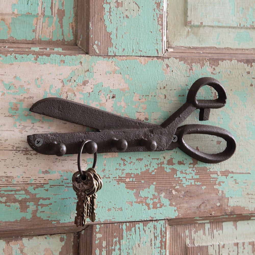 Cast Iron Antique Shears Decorative Hook with 4 Hooks