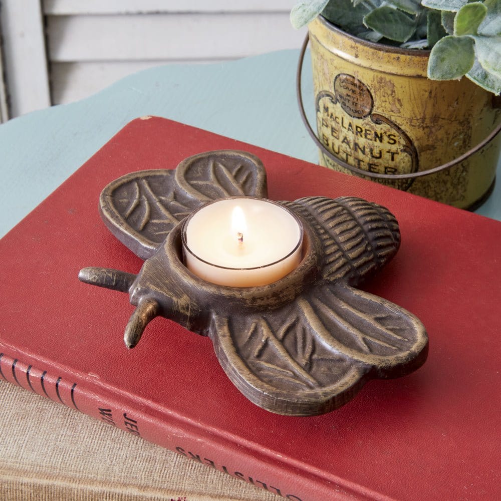 Cast Iron Bee Candle Holder For Votive &amp; Tealight Candles-CTW Home-The Village Merchant
