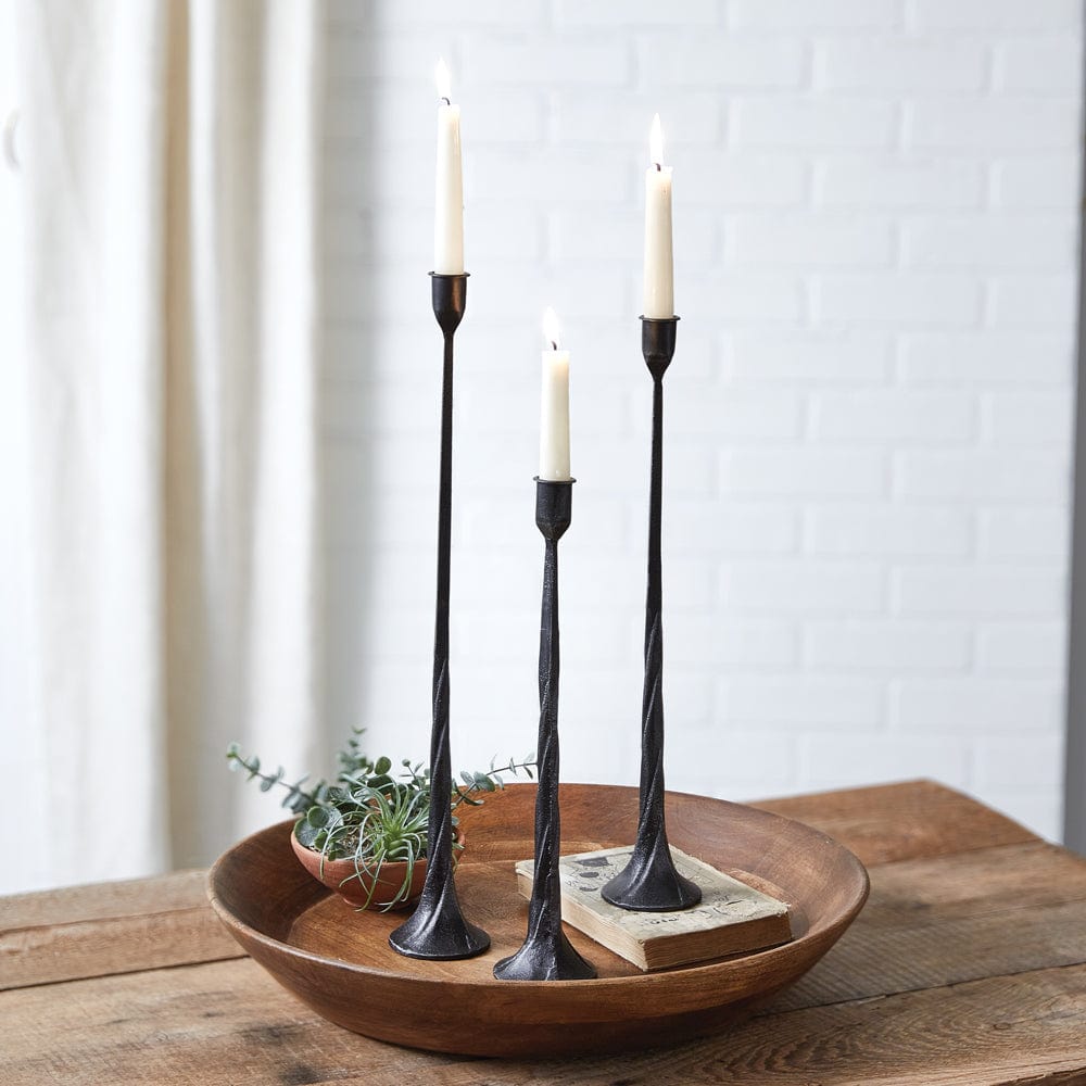 Cast Iron Chaplins Candle Holder For Taper Candles Set of 3 - Assorted Sizes