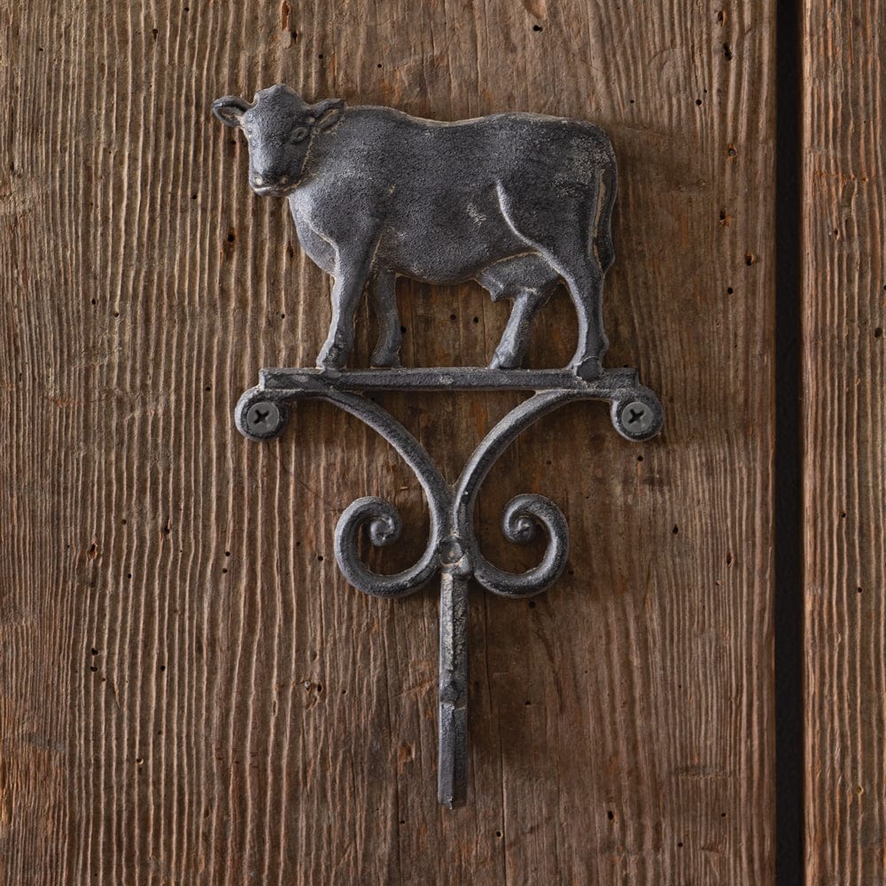Cast Iron Cow Decorative Single Hook-CTW Home-The Village Merchant