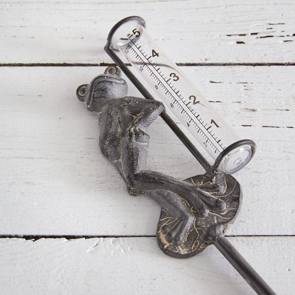 Cast Iron Frog Garden Pick Rain Gauge-CTW Home-The Village Merchant