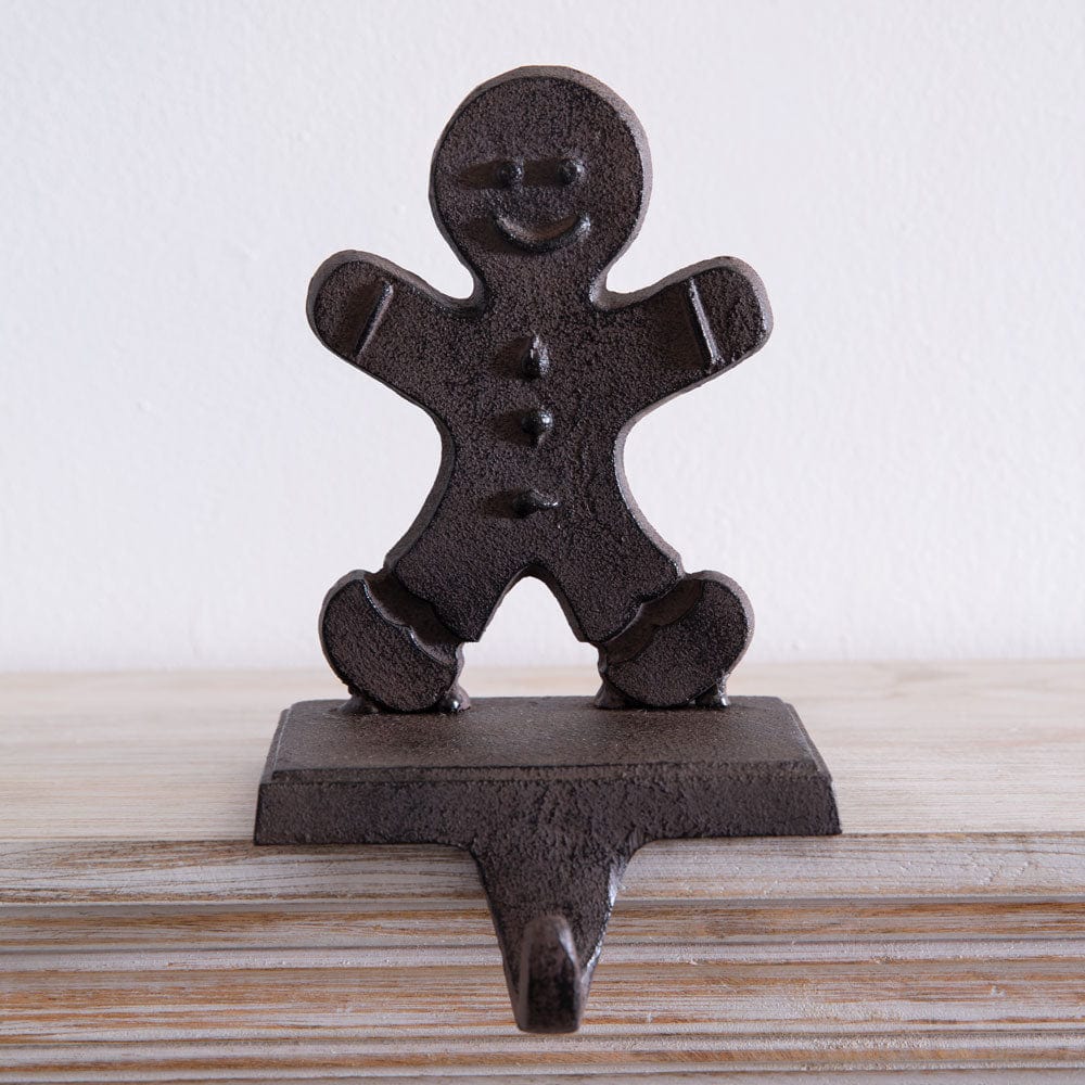 Cast Iron Gingerbread Man Stocking Holder