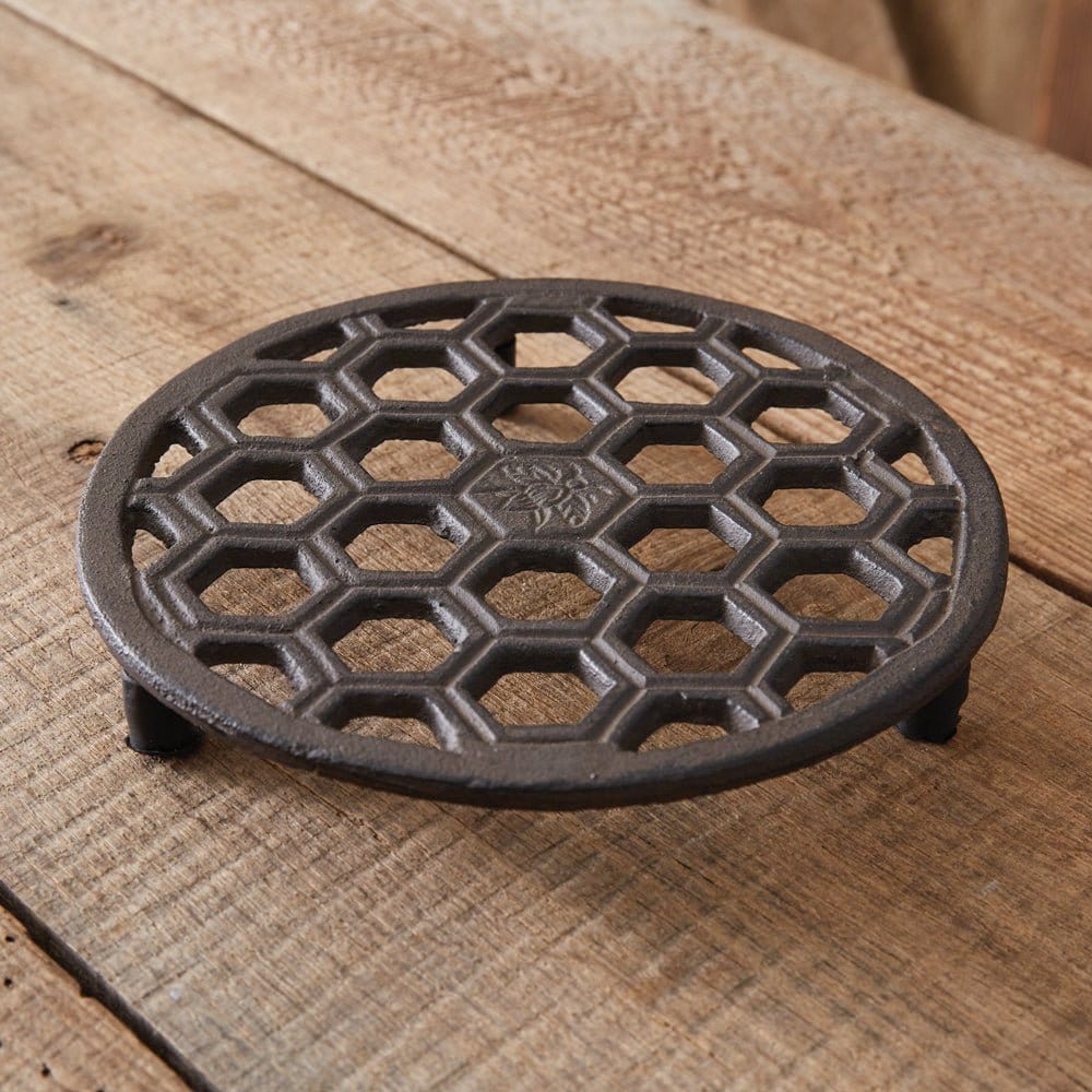 Cast Iron Honeycomb Trivet-CTW Home-The Village Merchant