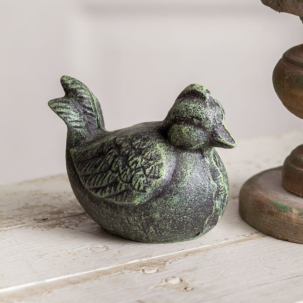 Cast Iron Sitting Hen Statue Figurine-CTW Home-The Village Merchant