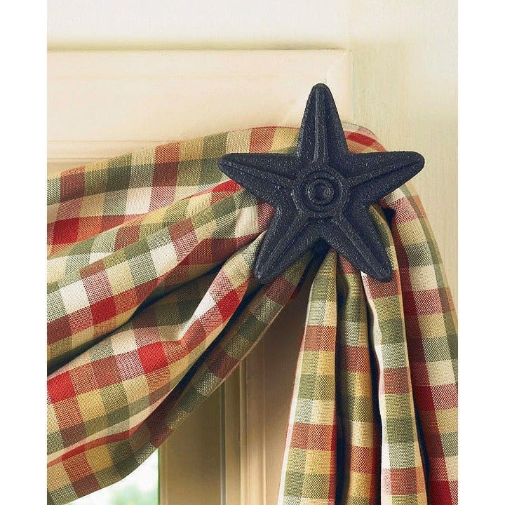 Cast Iron Star In Black Curtain Hooks Set of 2-Park Designs-The Village Merchant