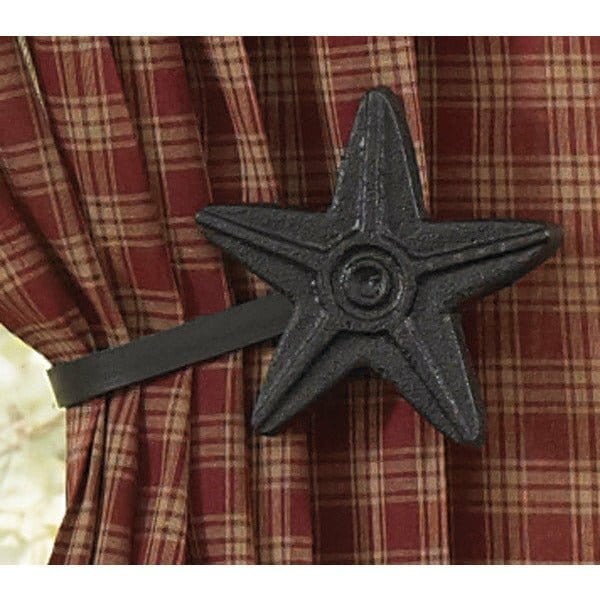 Cast Iron Star In Black Curtain Tie Backs Set of 2-Park Designs-The Village Merchant