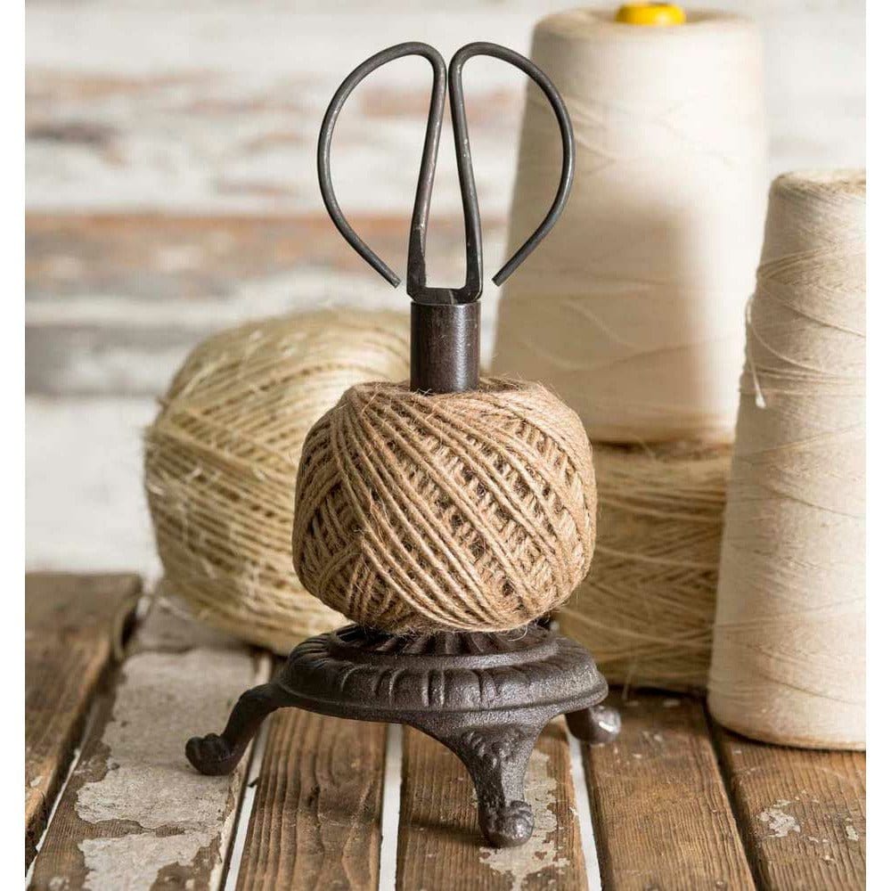 Cast Iron Telkin Twine Twine / String Holder w/ Scissors 3 Piece Set-CTW Home-The Village Merchant