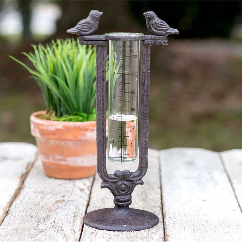 Cast Iron Two Birds Rain Gauge-CTW Home-The Village Merchant