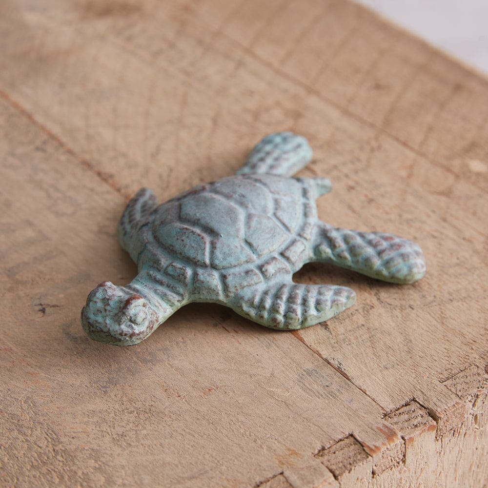 Cast Iron Verdigris Sea Turtle Figurine-CTW Home-The Village Merchant