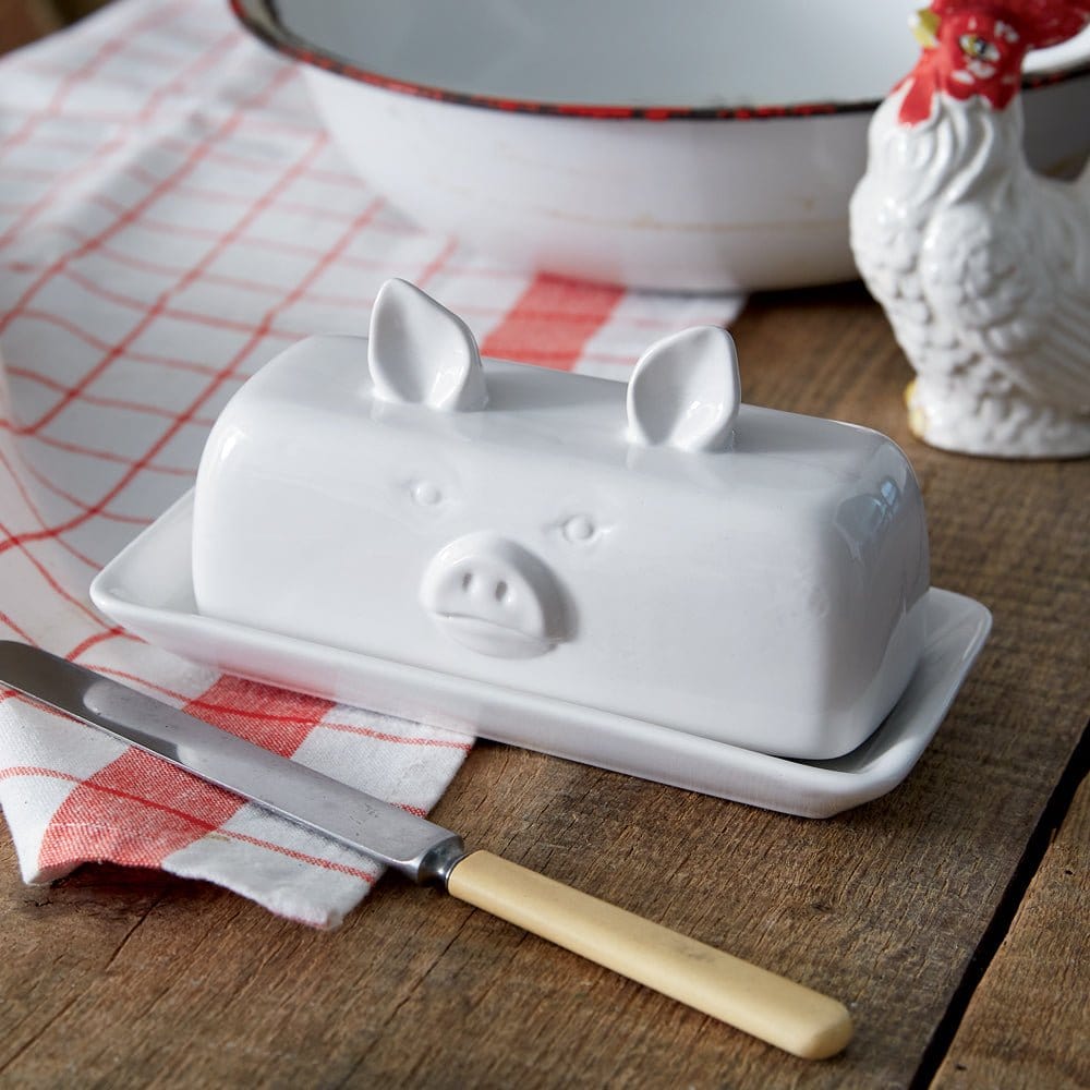 Ceramic Piglet Butter Dish-CTW Home-The Village Merchant