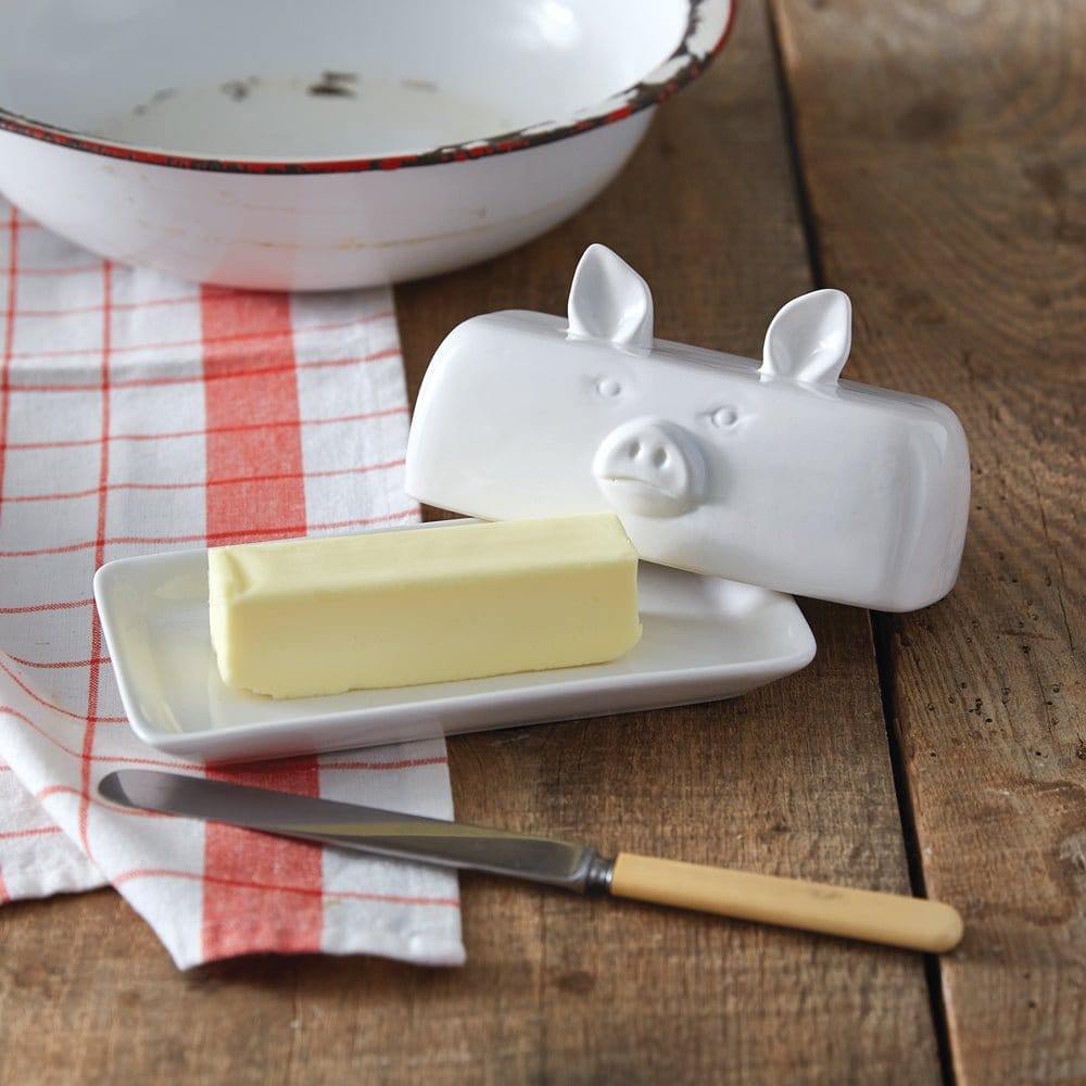 Ceramic Piglet Butter Dish-CTW Home-The Village Merchant