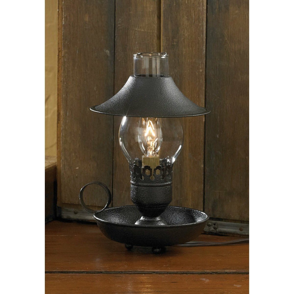 Chamberstick In Black With Shade Table Lamp-Park Designs-The Village Merchant