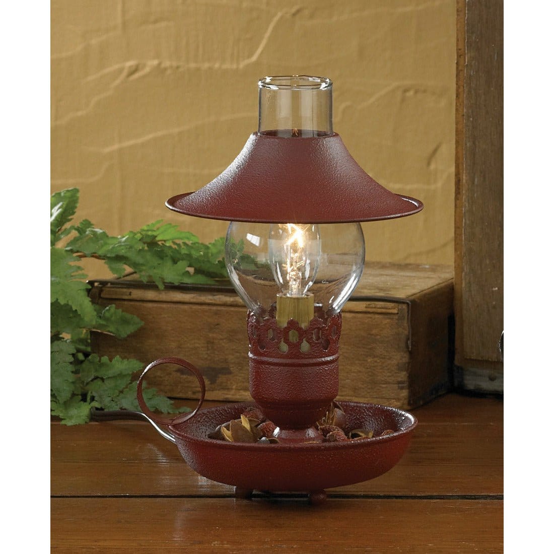 Chamberstick In Red With Shade Table Lamp-Park Designs-The Village Merchant