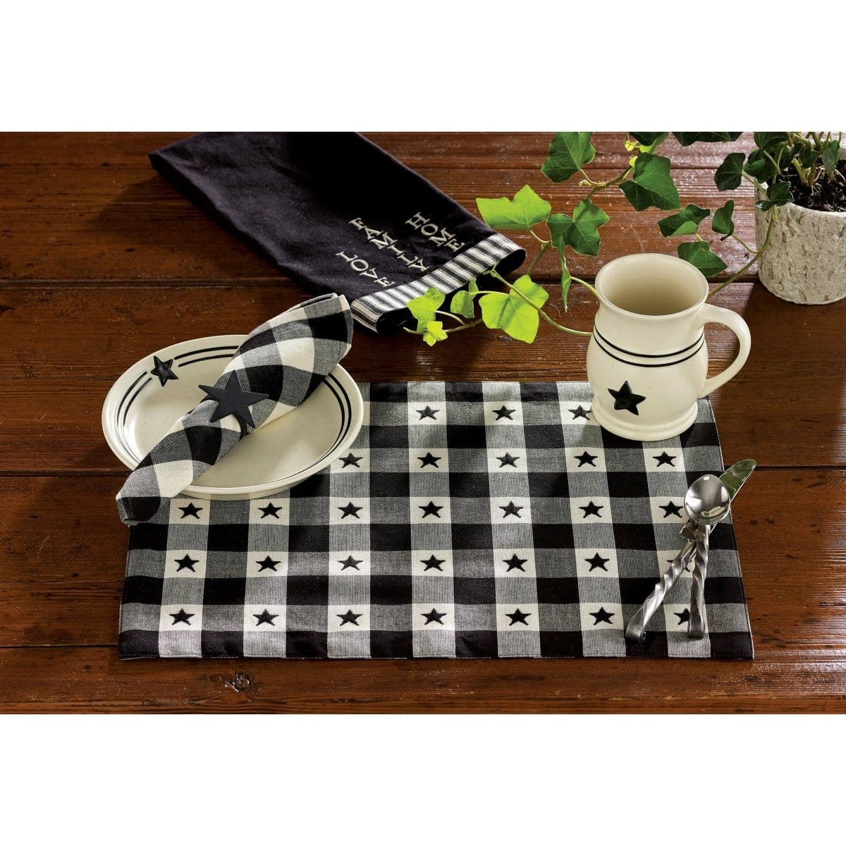 Checkerboard Star Napkin-Park Designs-The Village Merchant