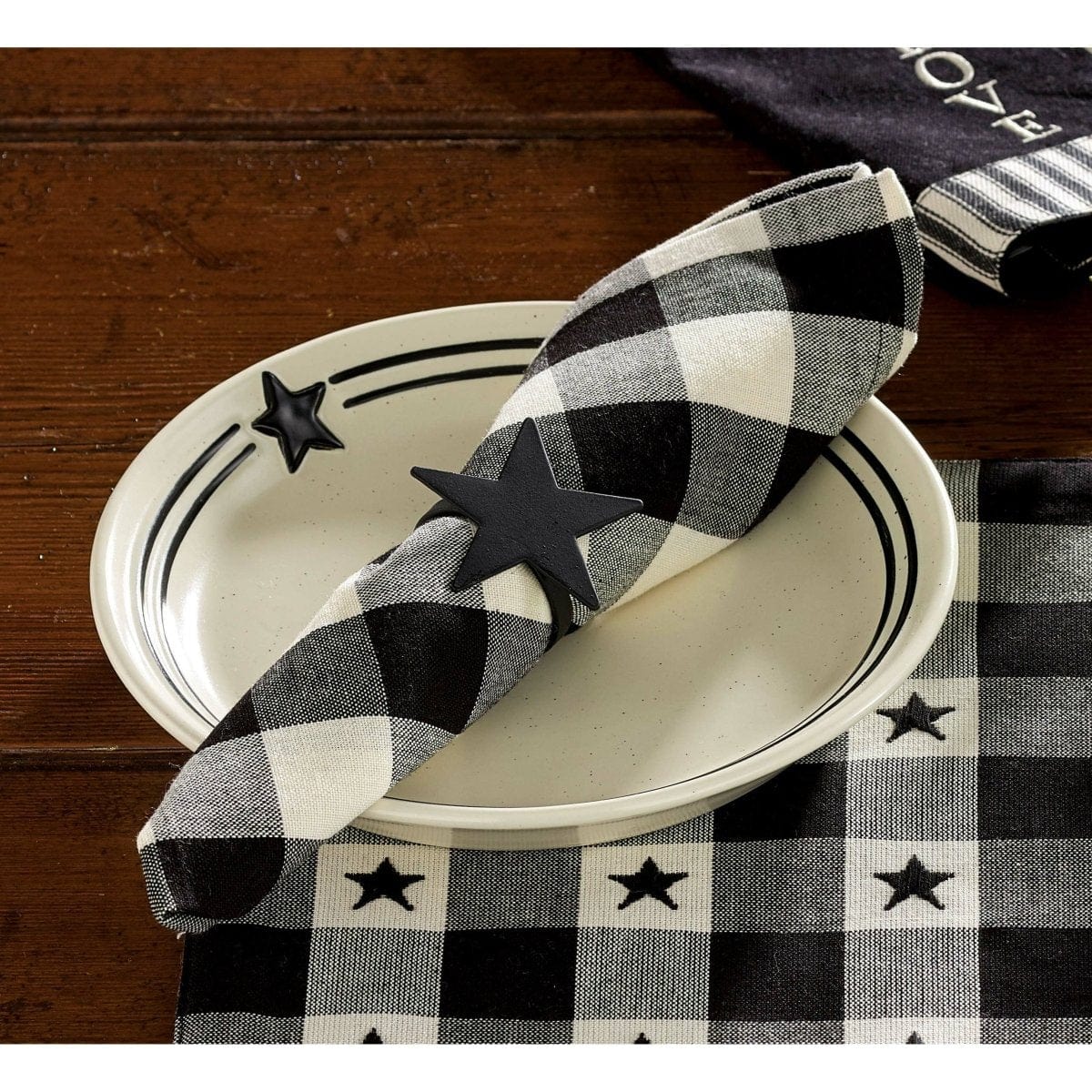 Checkerboard Star Napkin-Park Designs-The Village Merchant