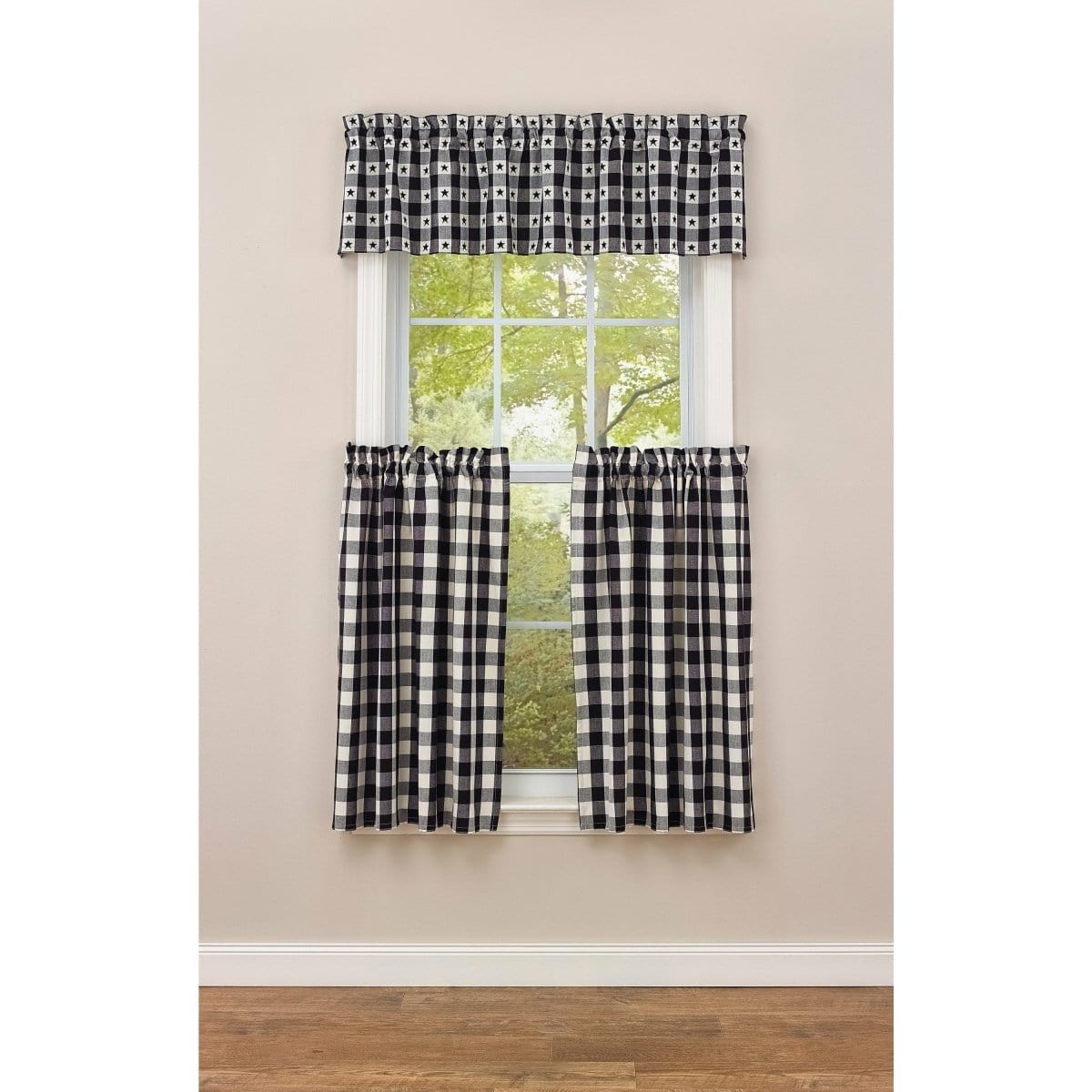 Checkerboard Star Valance Lined-Park Designs-The Village Merchant