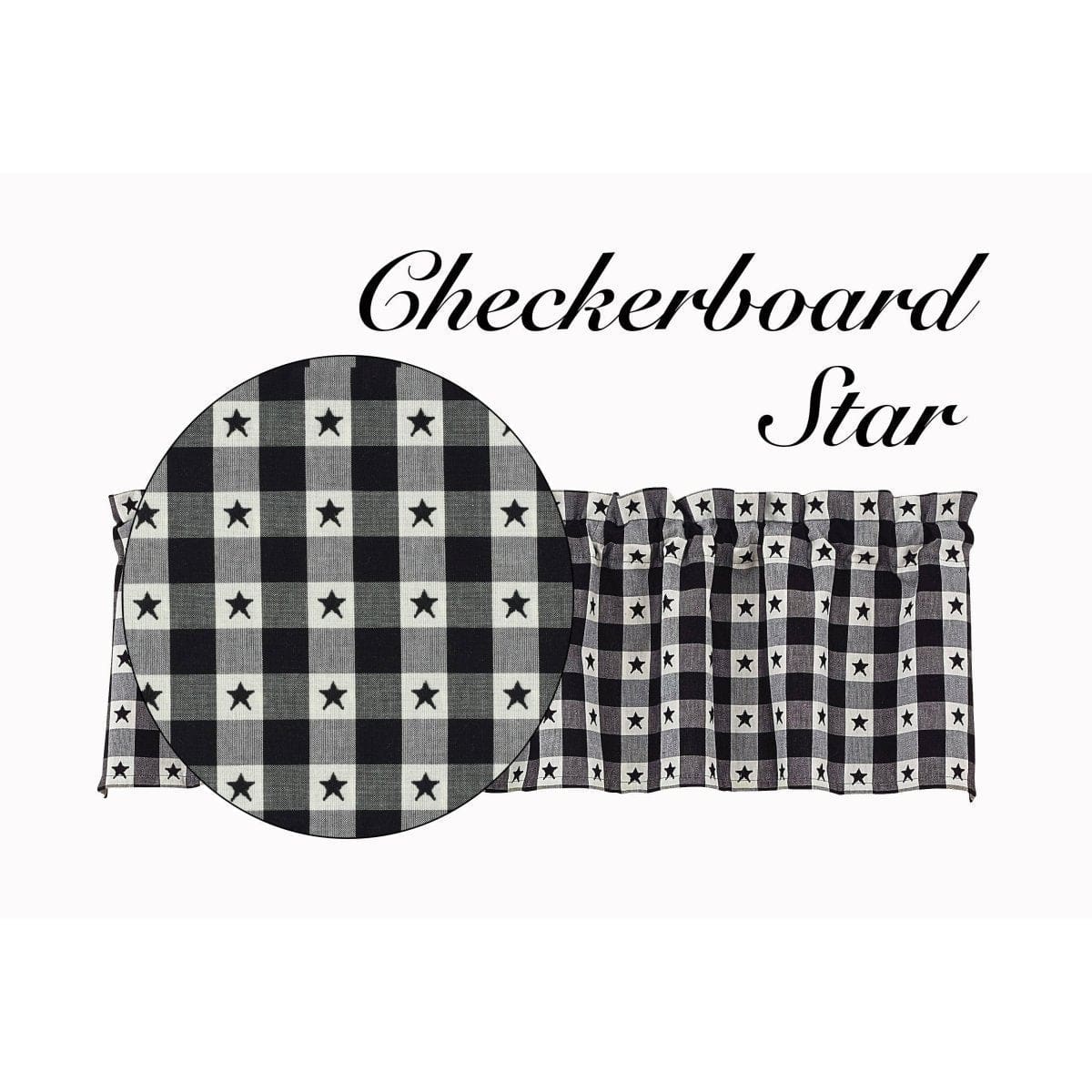 Checkerboard Star Valance Lined-Park Designs-The Village Merchant