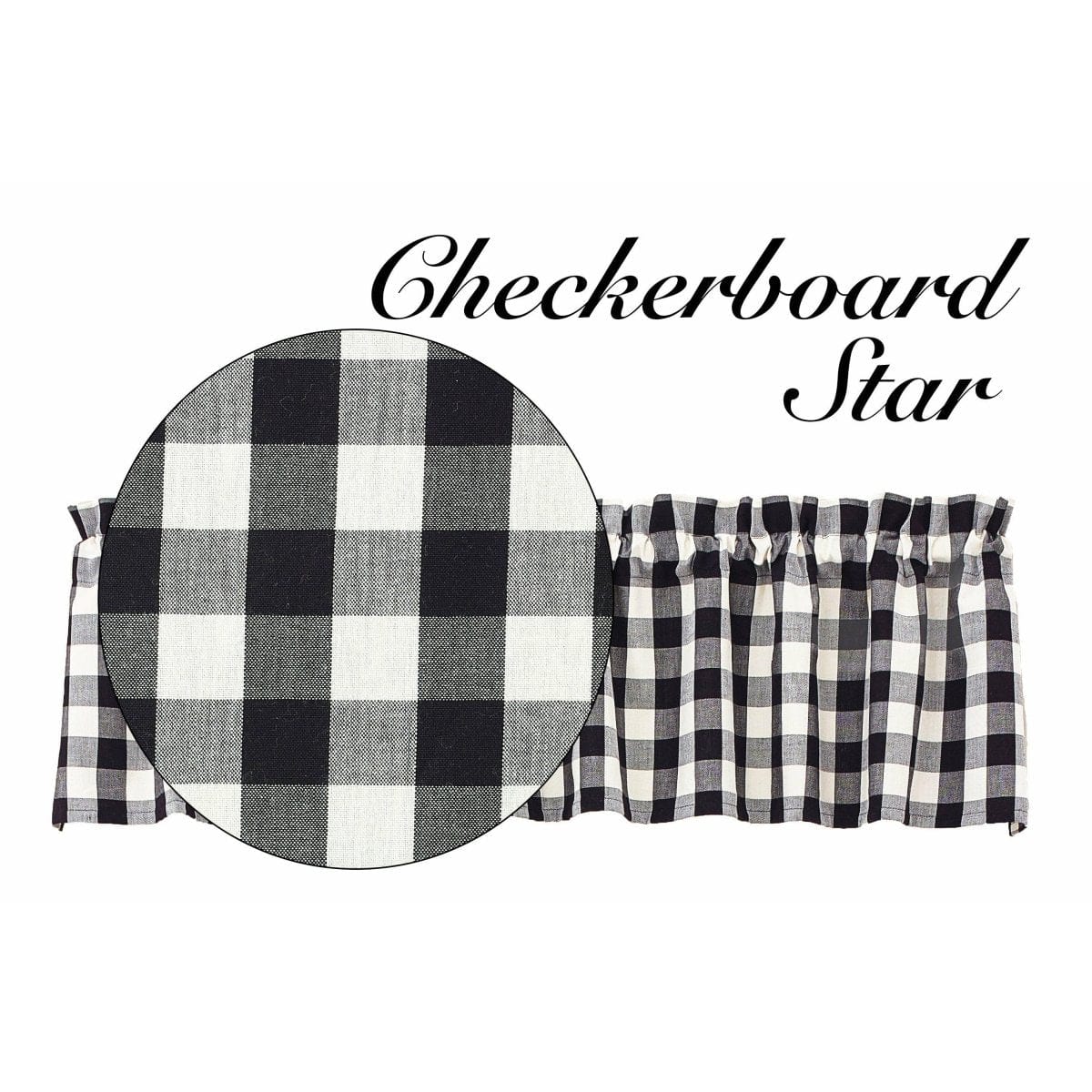 Checkerboard Star Valance Lined-Park Designs-The Village Merchant