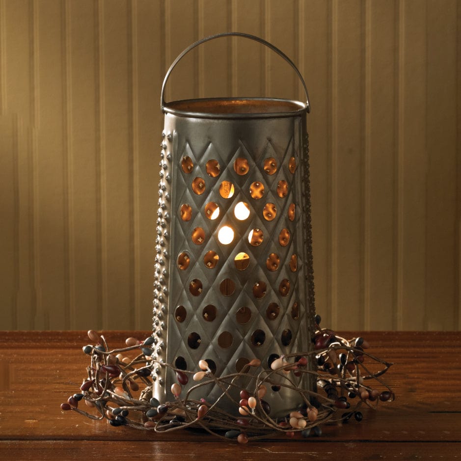 Cheese Grater In Aged Tin Table Lamp