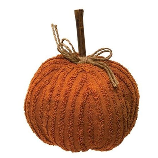 Chenille Pumpkin in Orange - Medium Stuffed Fabric Decor-Craft Wholesalers-The Village Merchant