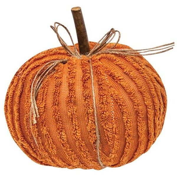 Chenille Pumpkin in Orange Stuffed Fabric Decor-Craft Wholesalers-The Village Merchant