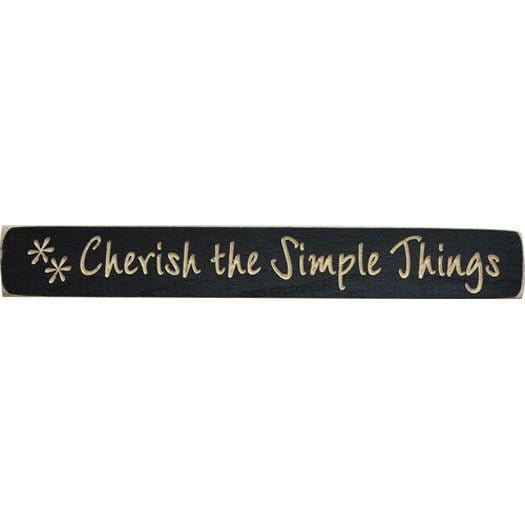 Cherish The Simple Things Sign - Engraved Wood 12" Long-Craft Wholesalers-The Village Merchant