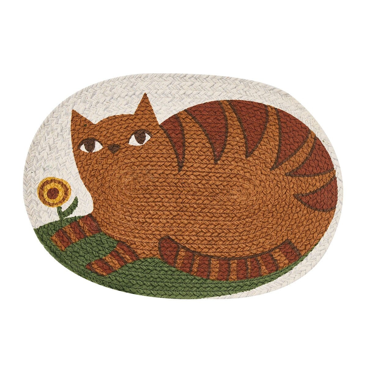 Park Designs Placemat Cheshire Braided Printed Placemat Oval Set of 2