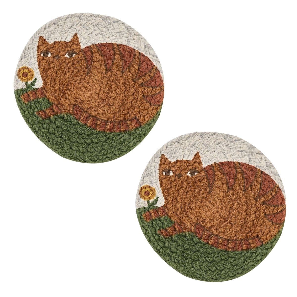 Park Designs Trivet Cheshire Braided & Printed Trivet 8" Diameter Round Set of 2