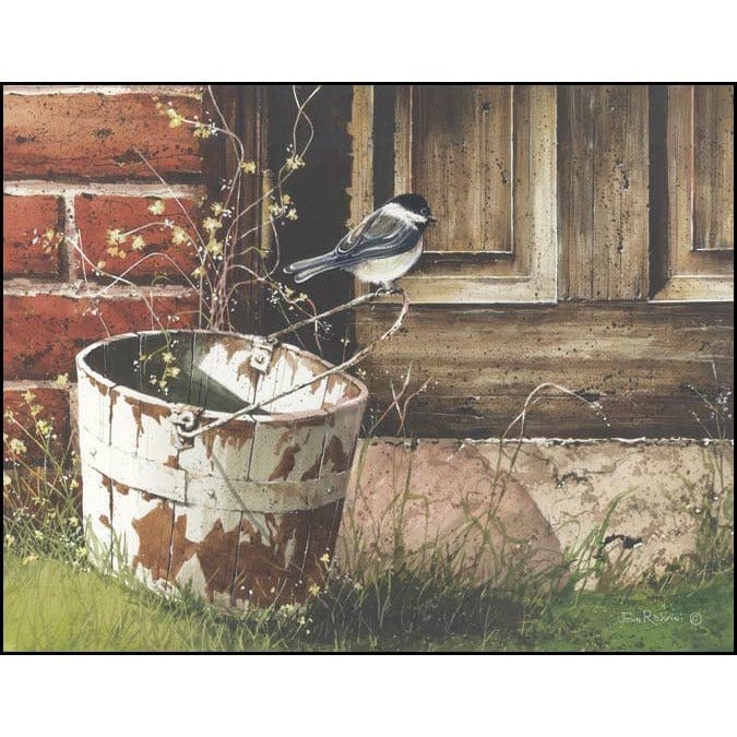 Penny Lane Publishing Chickadee At The Door By John Rossini Art Print - 12 X 16