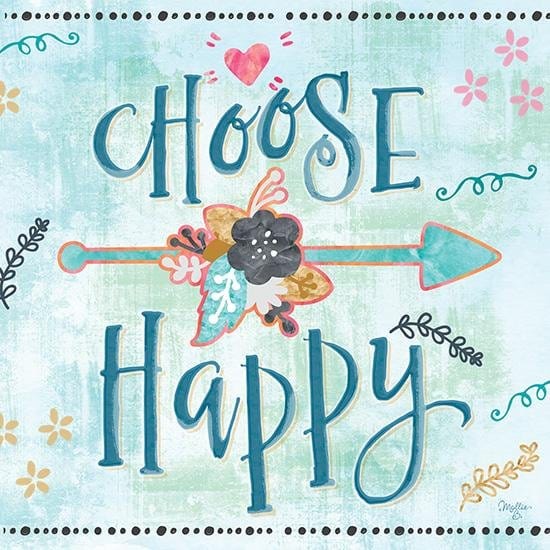 Penny Lane Publishing Choose Happy By Mollie B Right Art Print - 12 X 12