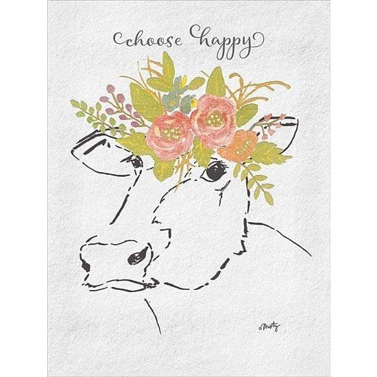 Penny Lane Publishing Choose Happy Cow By Misty Michelle Art Print - 12 X 16