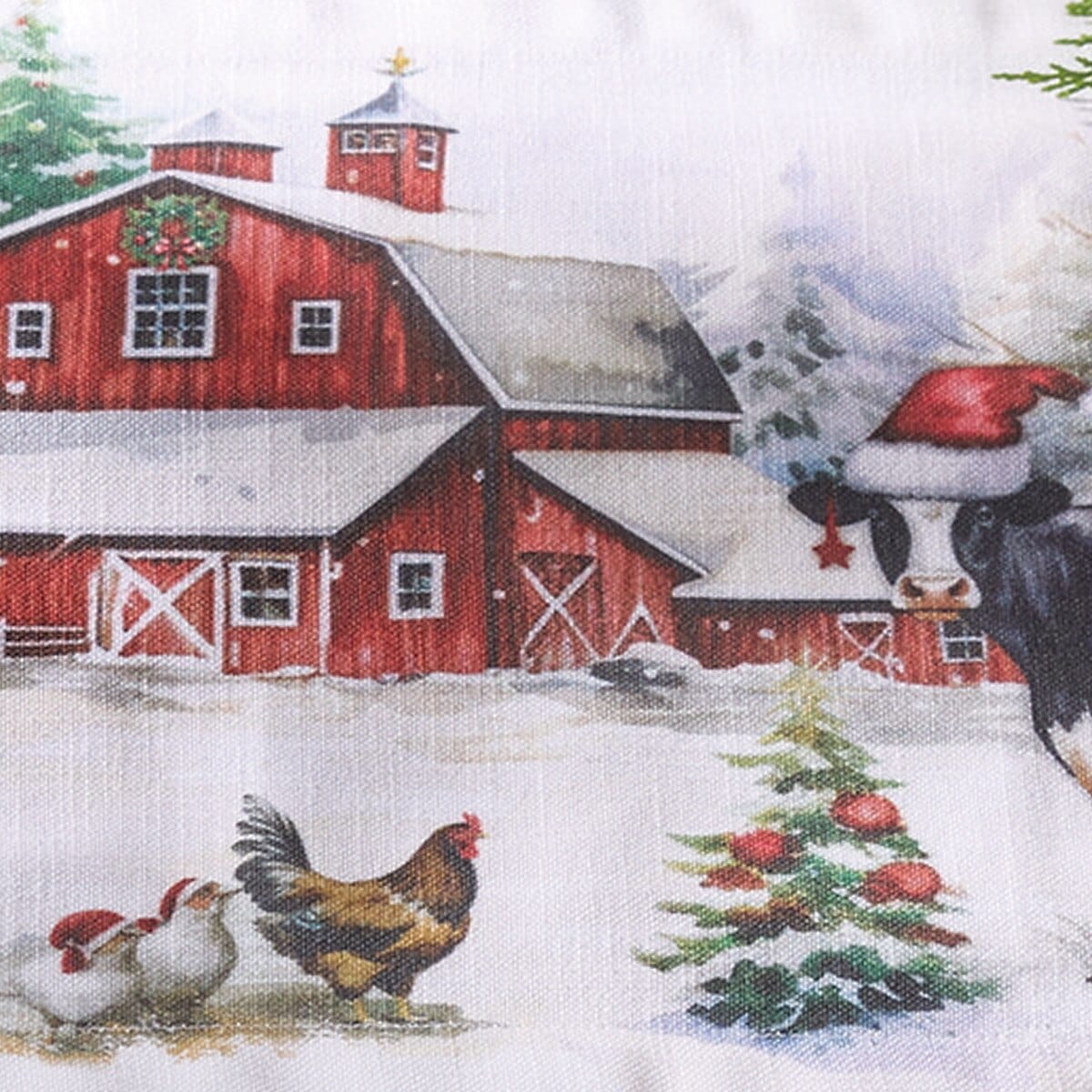 Christmas At The Farm Printed Table Runner 36" Long