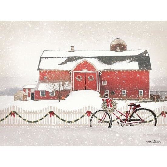 Christmas Barn And Bike By Lori Deiter Art Print - 12 X 16-Penny Lane Publishing-The Village Merchant