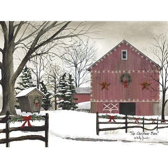 Christmas Barn By Billy Jacobs Art Print - 12 X 16-Penny Lane Publishing-The Village Merchant