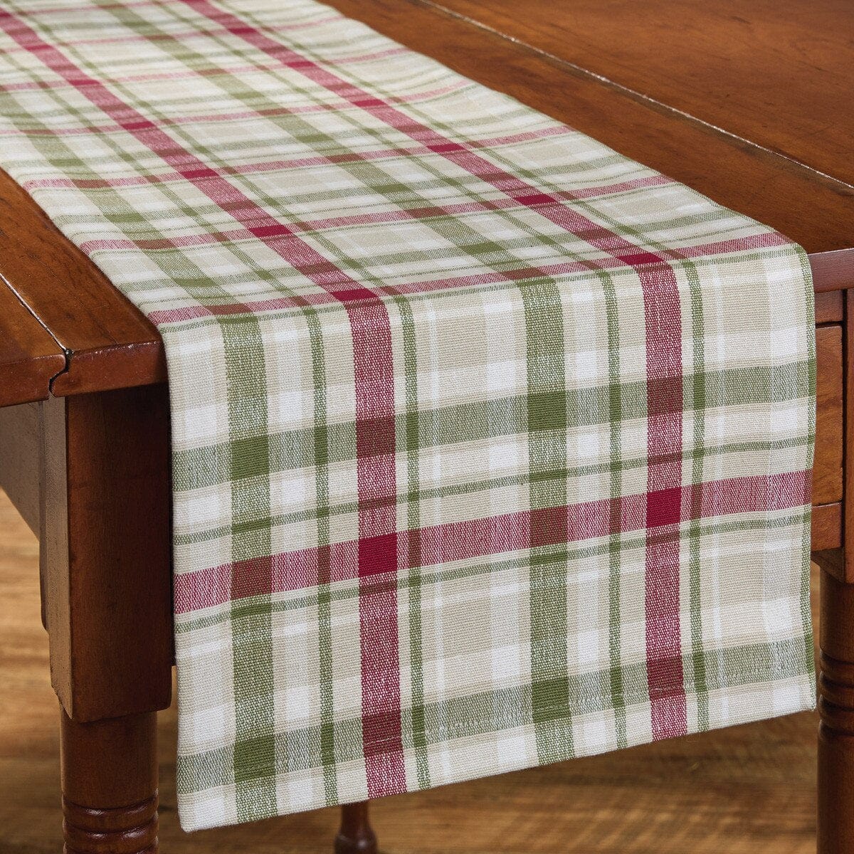 Christmas Barn Plaid Table Runner 54'' Long