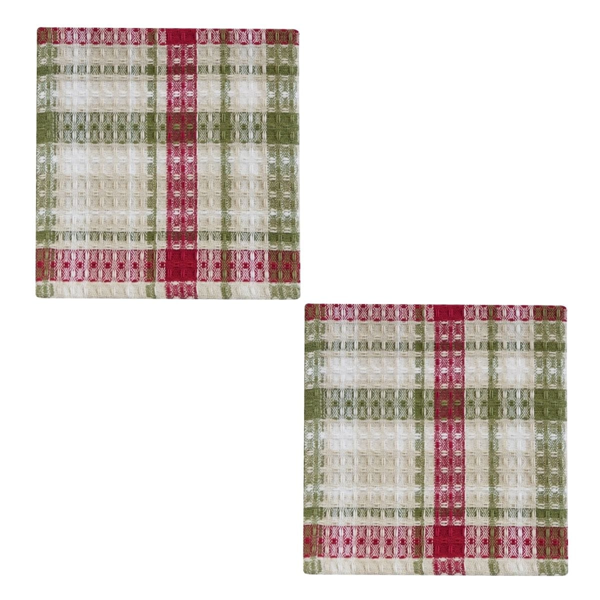 Christmas Barn Waffle Weave Dishcloth Set of 2