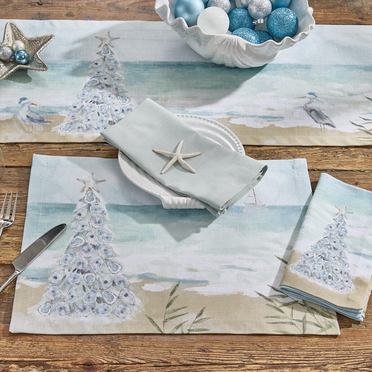 Christmas By The Sea Printed Placemat Set of 2